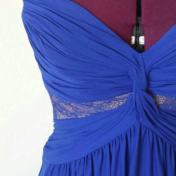 NWT BCBG Eve Ruched Blue Cocktail Dress Size 2 - Picture 3 of 4